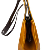 Chanel Mustard Yellow Patent Leather Chocolate Bar Hobo Bag 2002