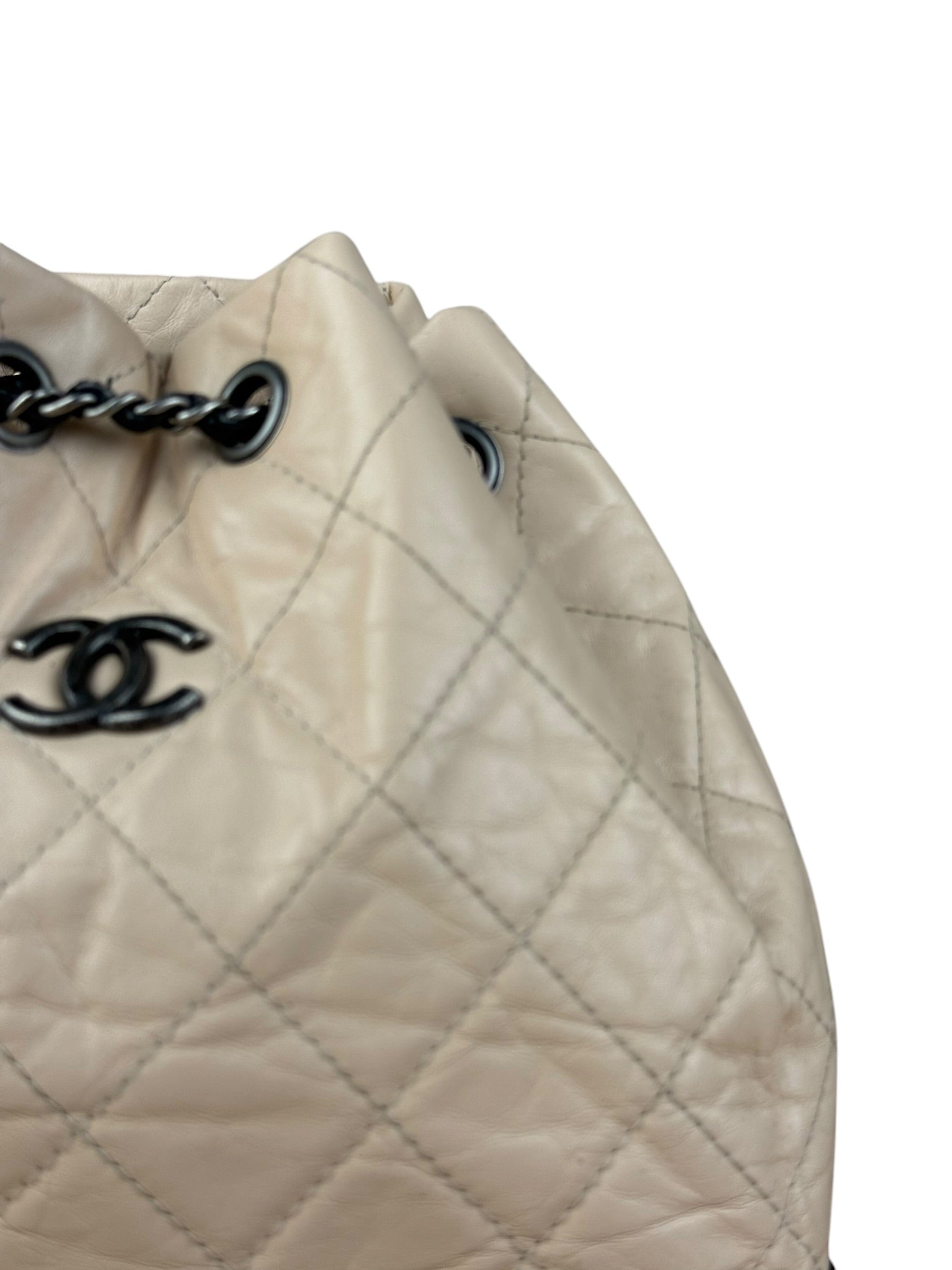 Chanel Beige Gabrielle Quilted Two-Tone Chain Backpack 2018