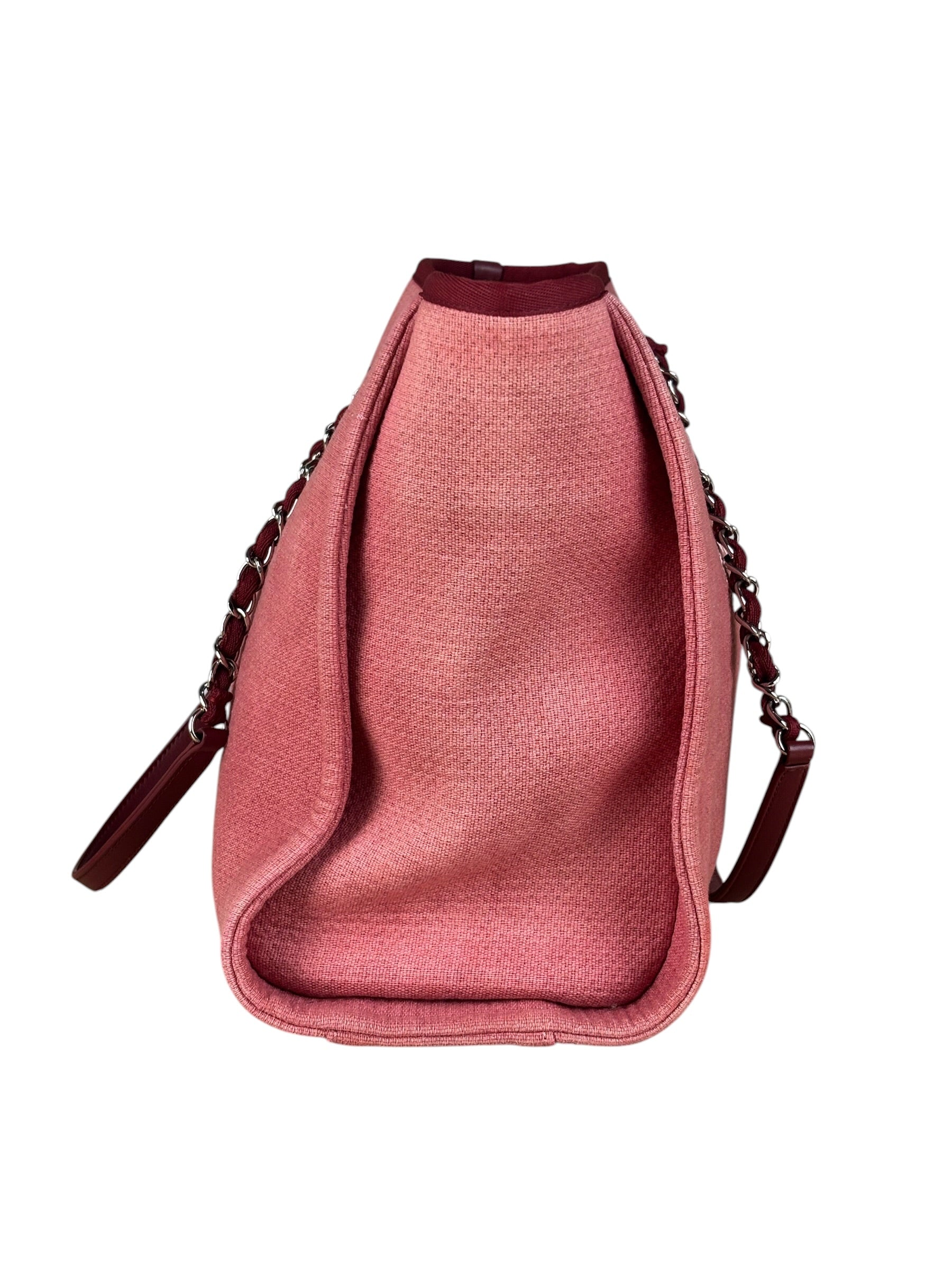 Chanel Coral Pink Medium Deauville Shopping Tote Bag 2014