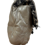 Chanel Taupe Leather Funny Tweed Fringe Flap Bag 2010