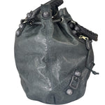 Balenciaga Grey Lambskin Giant Brogues Pompom Two-Way Bag