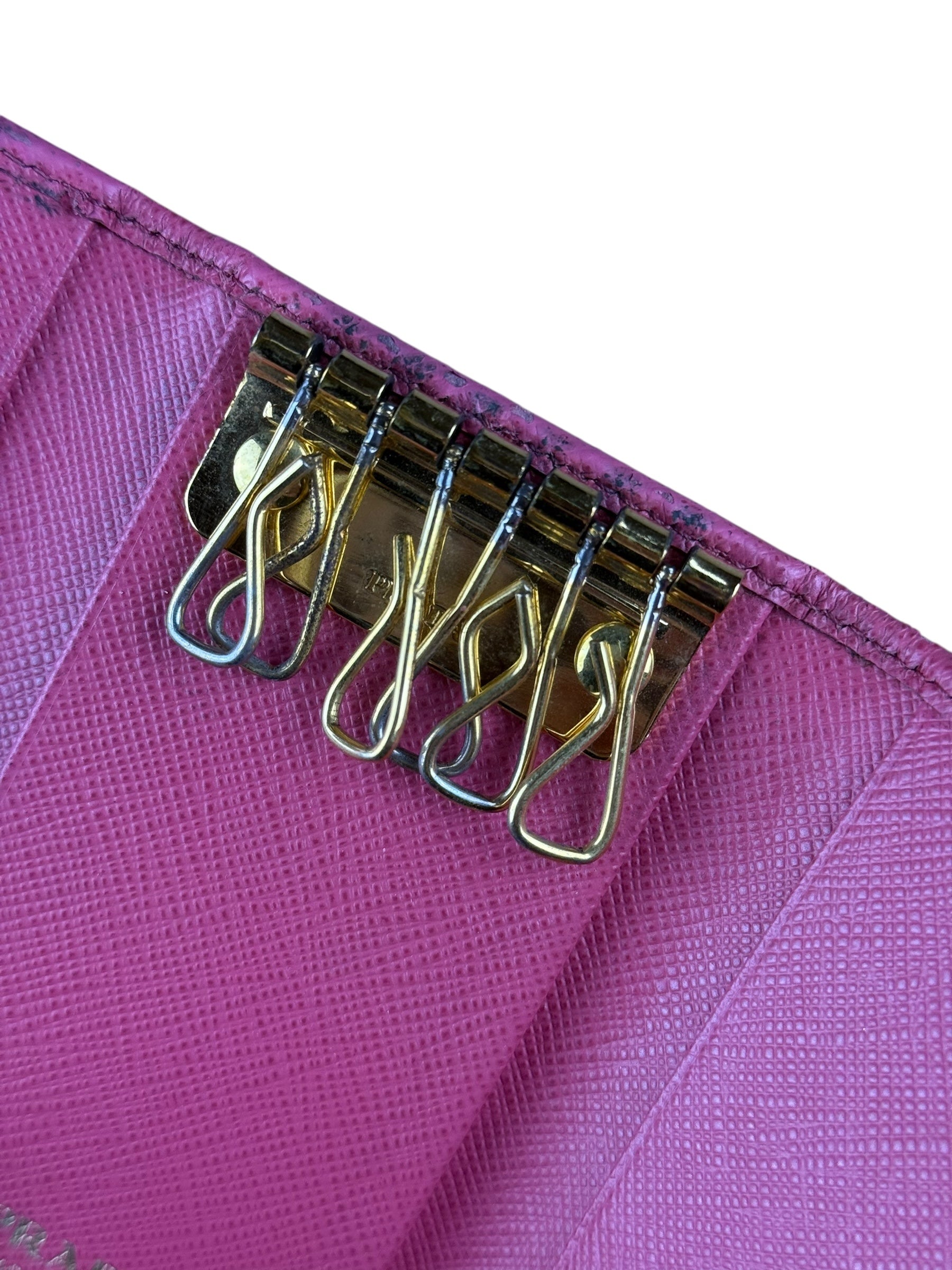 Prada Vintage Pink Compact Key Holder