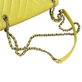 Chanel Yellow Chevron Flap Chain Shoulder Bag 2015