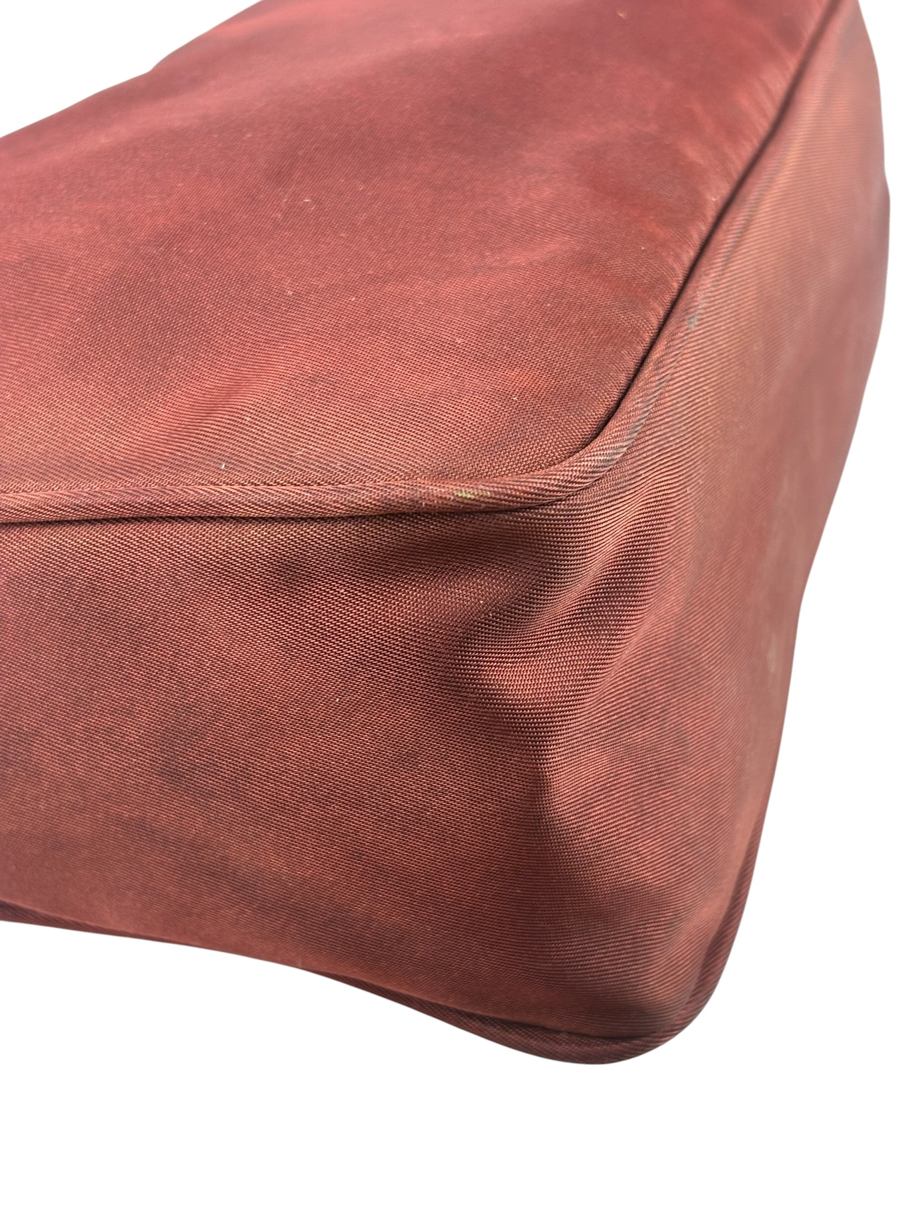 Prada Vintage Burgundy Nylon Pochette