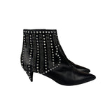 Saint Laurent Black Leather Studded Ankle Boots