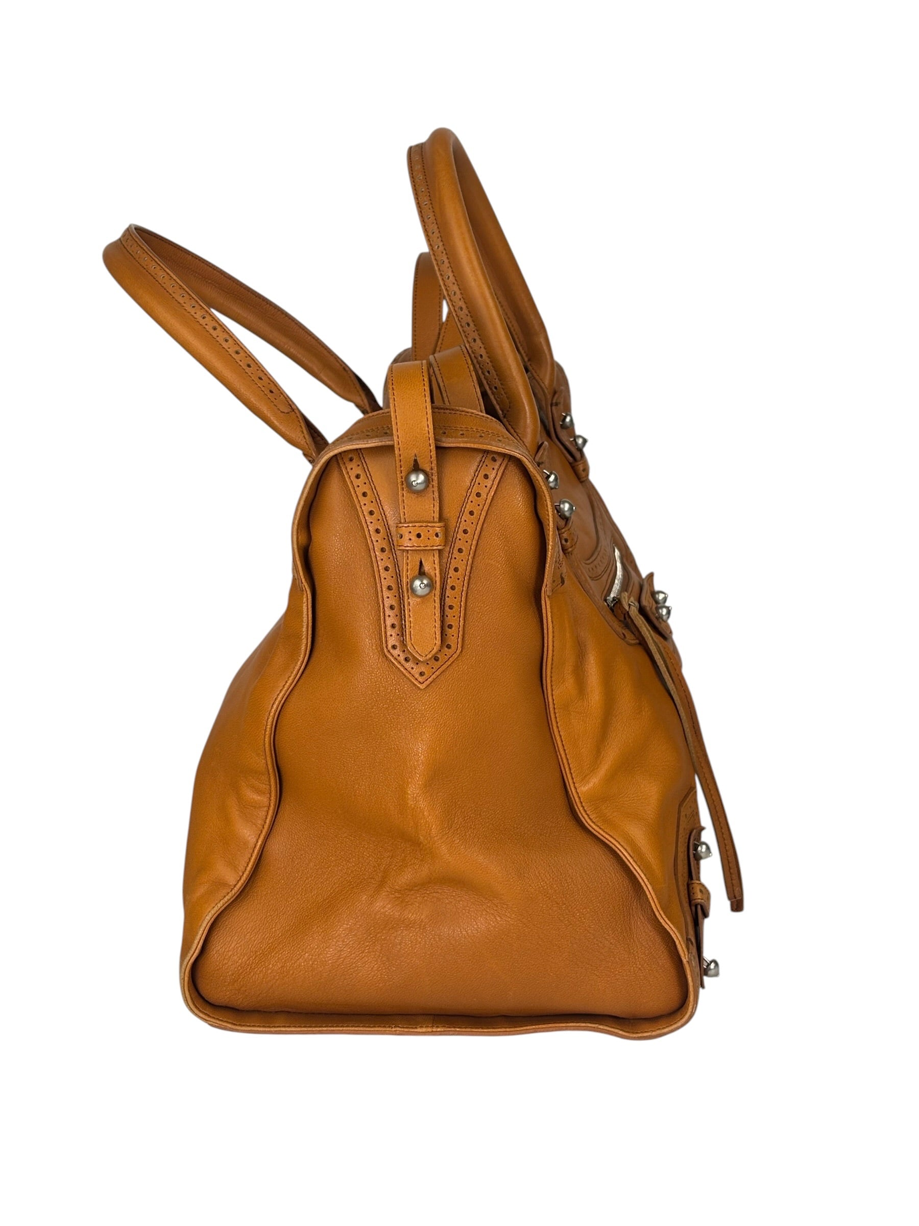 Balenciaga Brown Lambskin Riva Velo Two-Way Bag