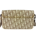 Christian Dior Beige Leather Trim Trotter Floral Embroidered Flap Bag