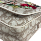 Christian Dior Beige Embroidered Trotter Flap Crossbody Bag
