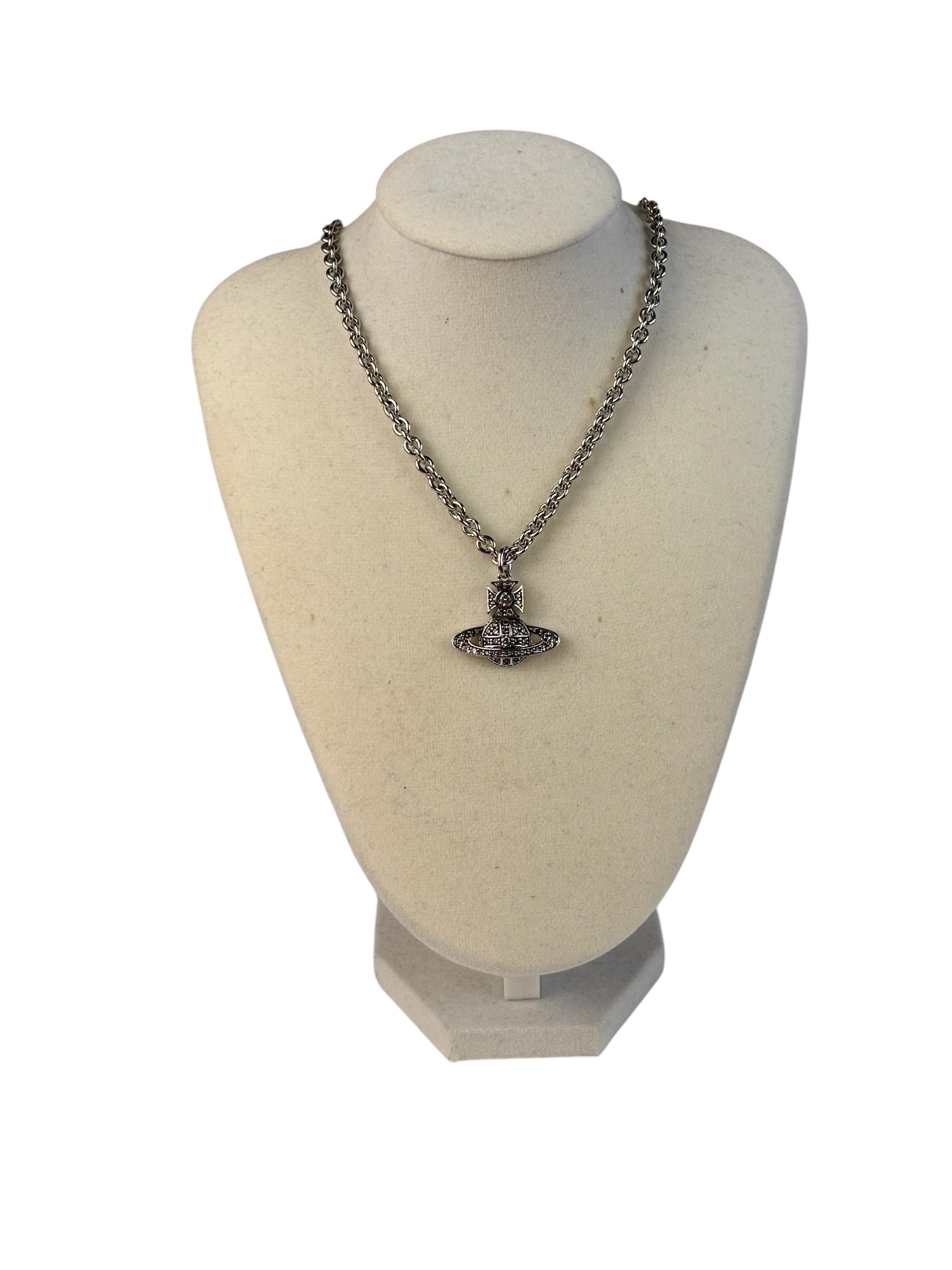 Vivienne Westwood Silver Bas Relief Pendant Necklace