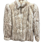 Imagnin Vintage Beige/Cream Rabbit Fur Coat