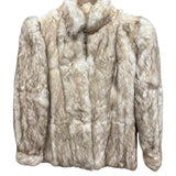 Imagnin Vintage Beige/Cream Rabbit Fur Coat