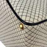 Chanel Beige/Black Leather Trim Diamond-Quilted Shoulder Bag 2002