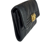 Chanel Black Calfskin Quilted Flap Coin/Card Holder