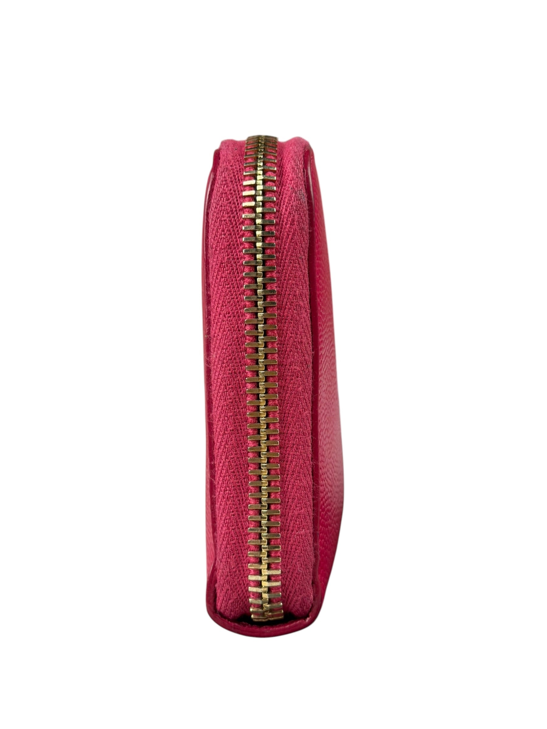 Yves Saint Laurent Pink Leather Zip Around Long Wallet