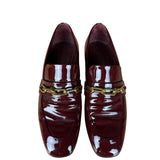 Burberry Burgundy Patent Leather Loafers