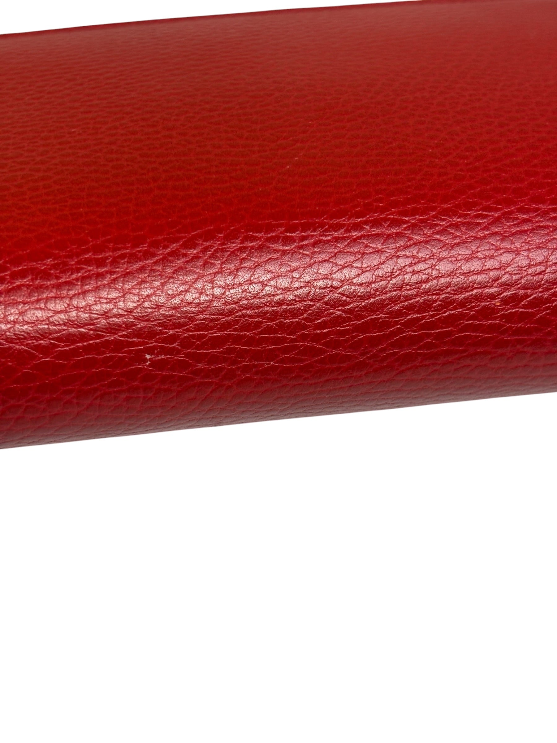 Gucci Red Leather GG Logo Wallet On Chain