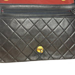 Chanel Black Quilted Leather Full Flap Chain Bag 1986