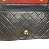 Chanel Black Quilted Leather Full Flap Chain Bag 1986
