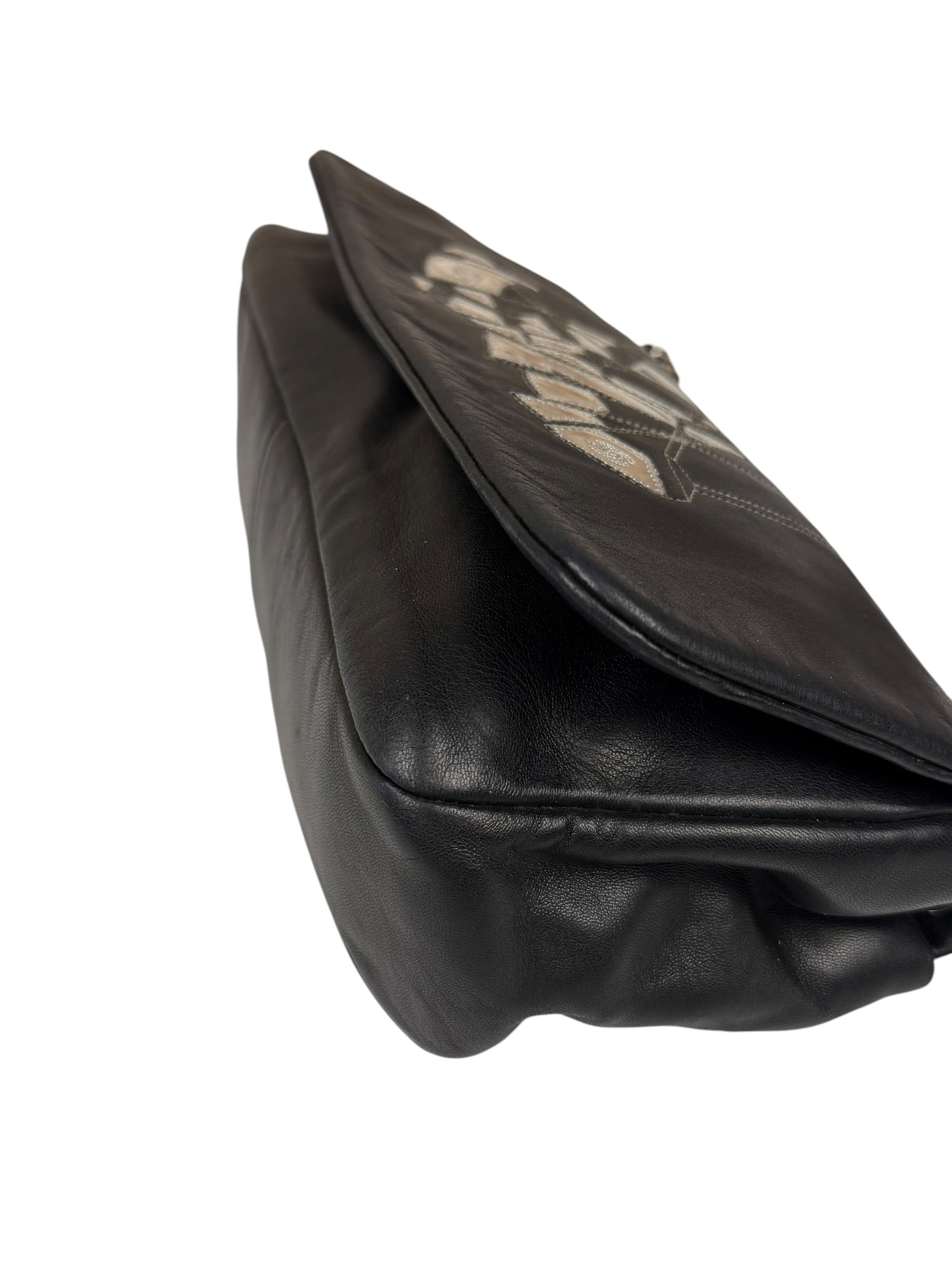 Chanel Black Leather CC Mirrored Mosaic Flap Bag 2008
