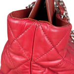 Chanel Red Quilted Caviar Be CC 2Way Tote Bag 2014