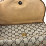 Gucci Brown Leather Trim GG Accessory Collection Clutch