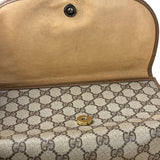 Gucci Brown Leather Trim GG Accessory Collection Clutch