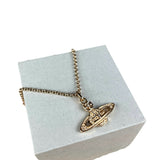 Vivienne Westwood Rose Gold Orb Bas Relief Necklace