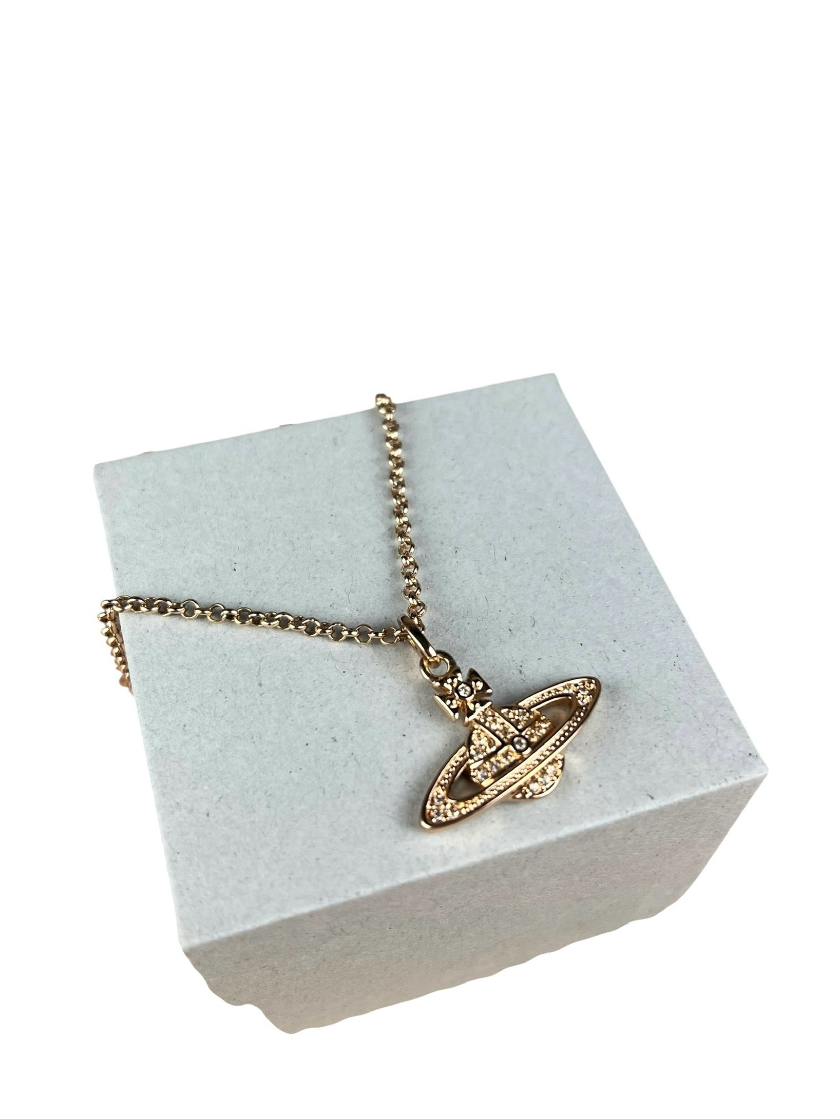 Vivienne Westwood Rose Gold Orb Bas Relief Necklace