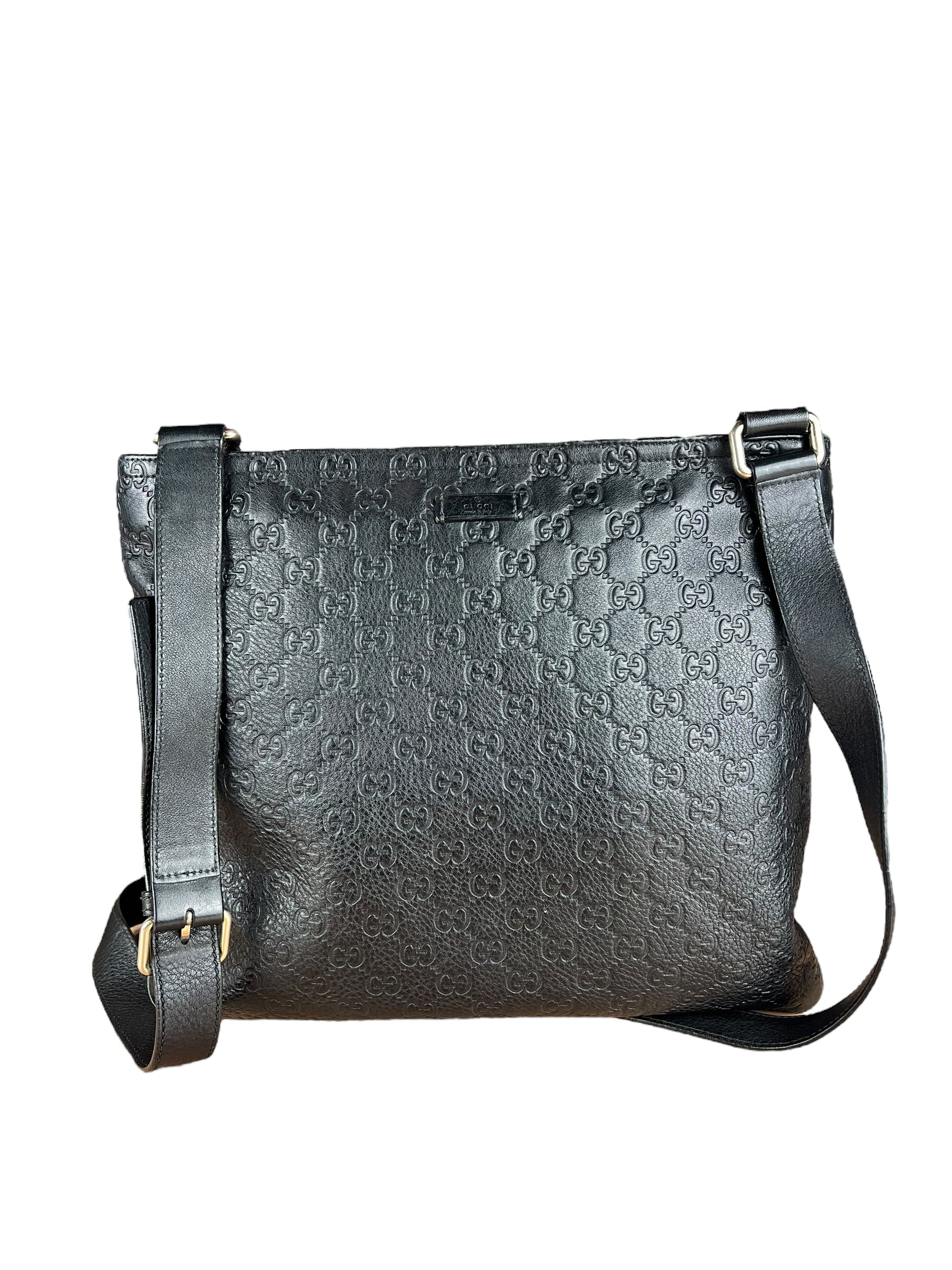 Gucci GG Black Leather Crossbody Bag