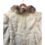 Vintage Cream/Brown Rabbit Fur Coat
