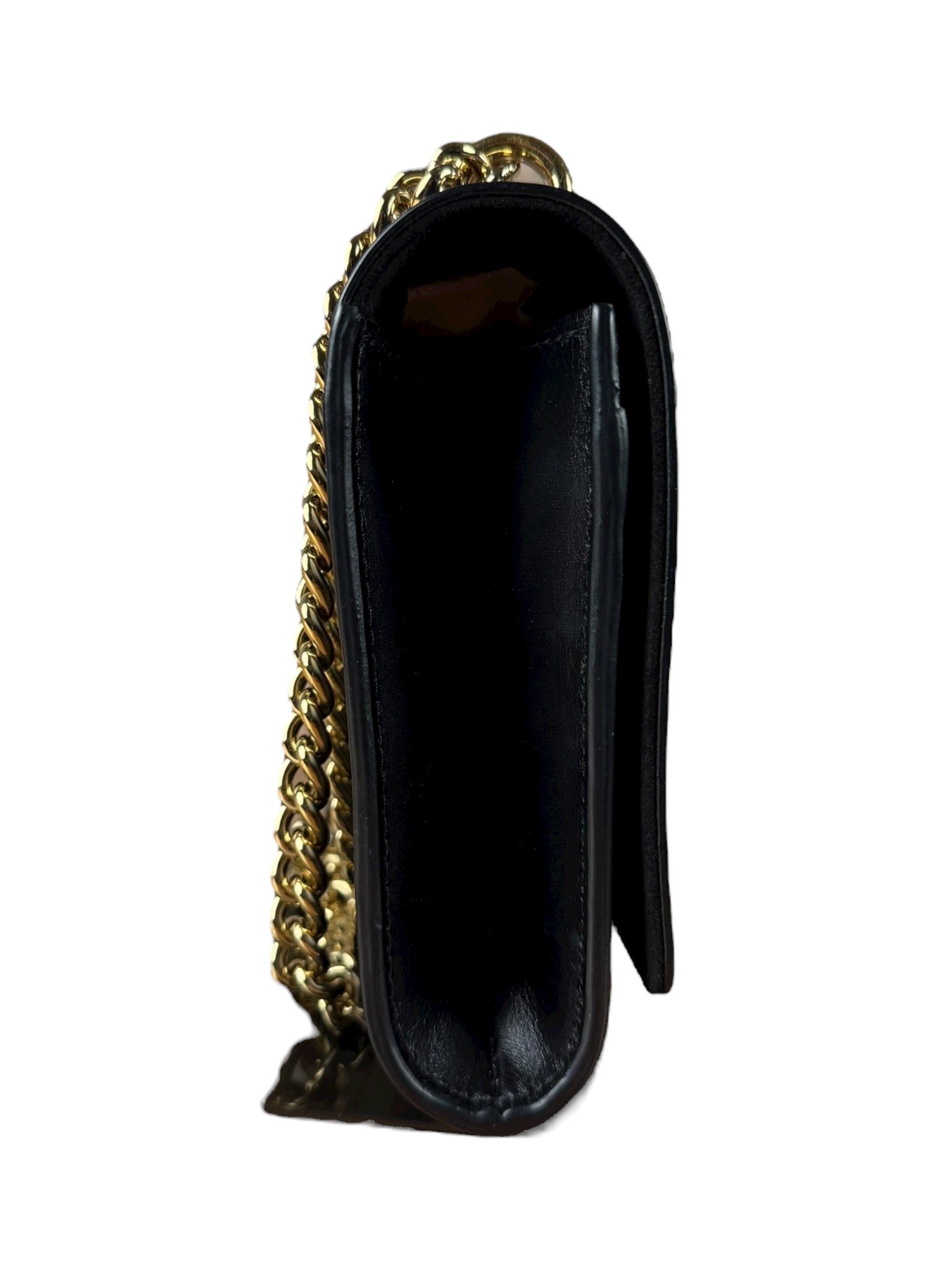 Louis Vuitton Black Leather Louis Chain Pochette