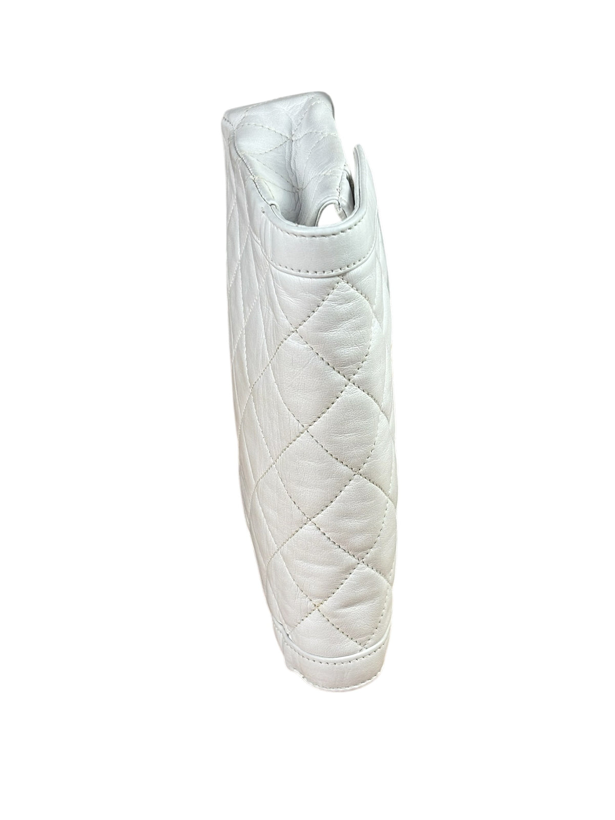 Chanel Vintage White Quilted Leather Flap Bag 1986