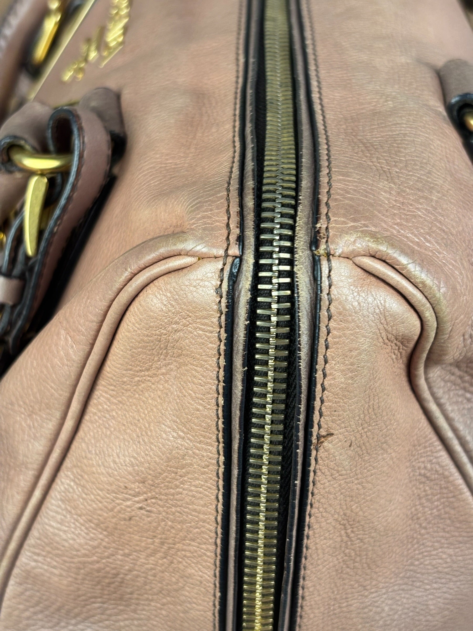 Prada Bicolor Cervo Ombre Leather Top Handle Bag
