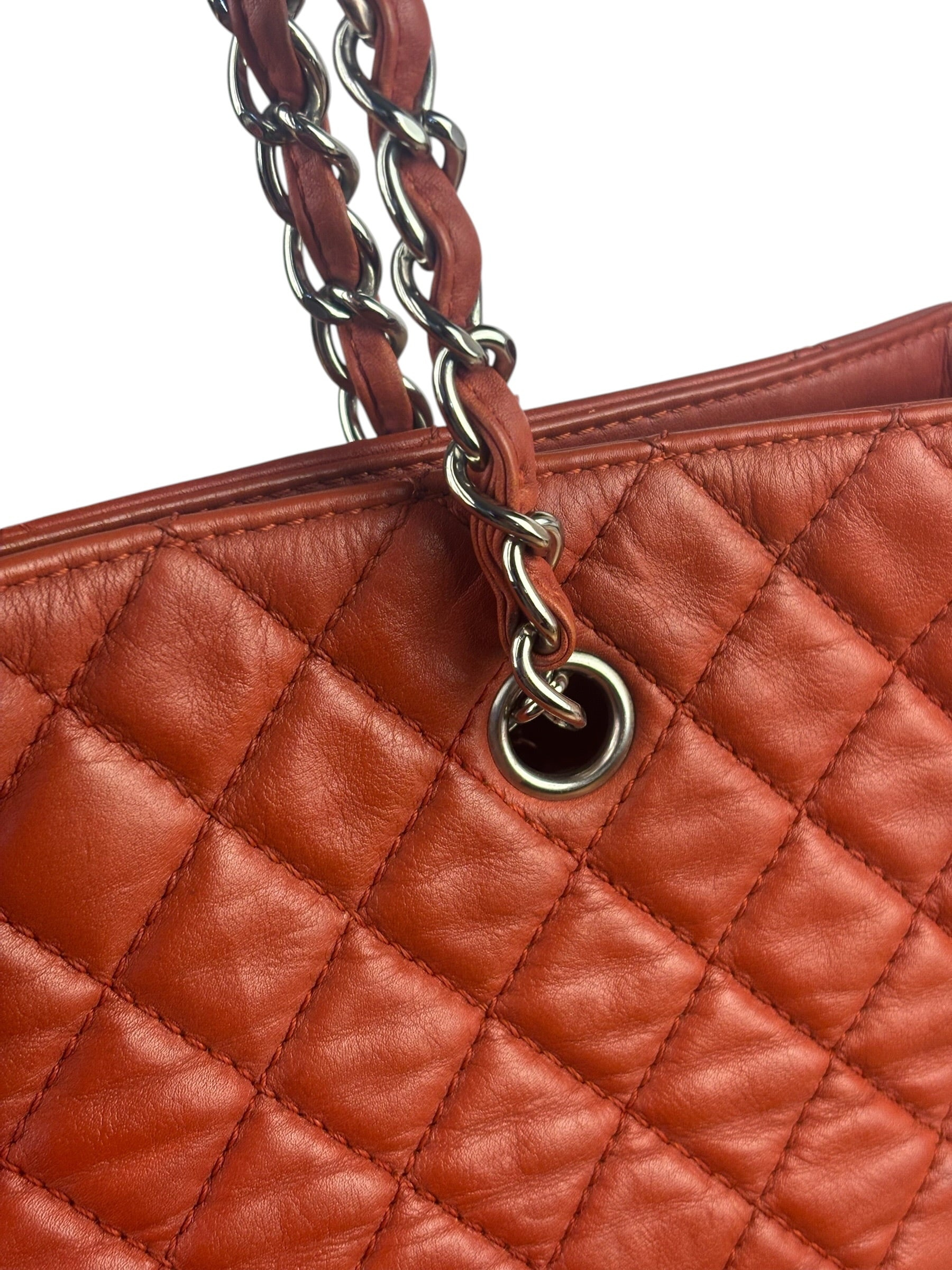 Chanel Red Quilted Calfskin In The Business Tote 2011