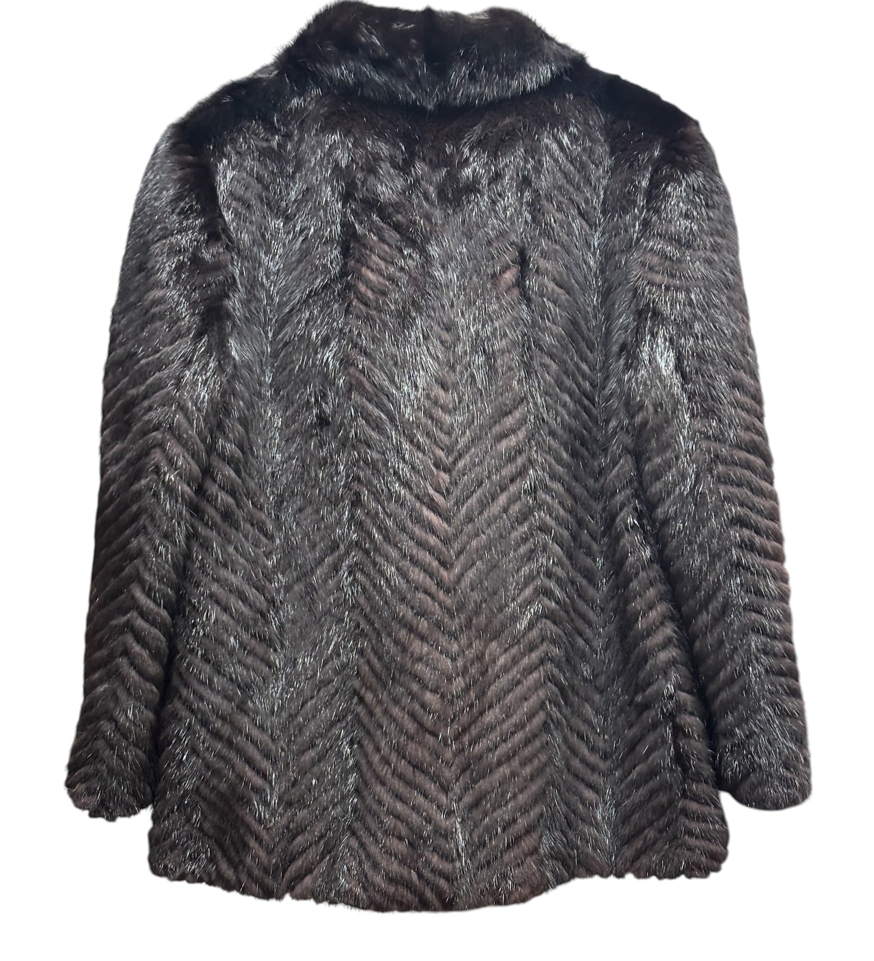 Vintage Moon Harmony Dark Brown Mink Fur Coat