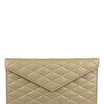 Saint Laurent Beige Quilted Sade Clutch