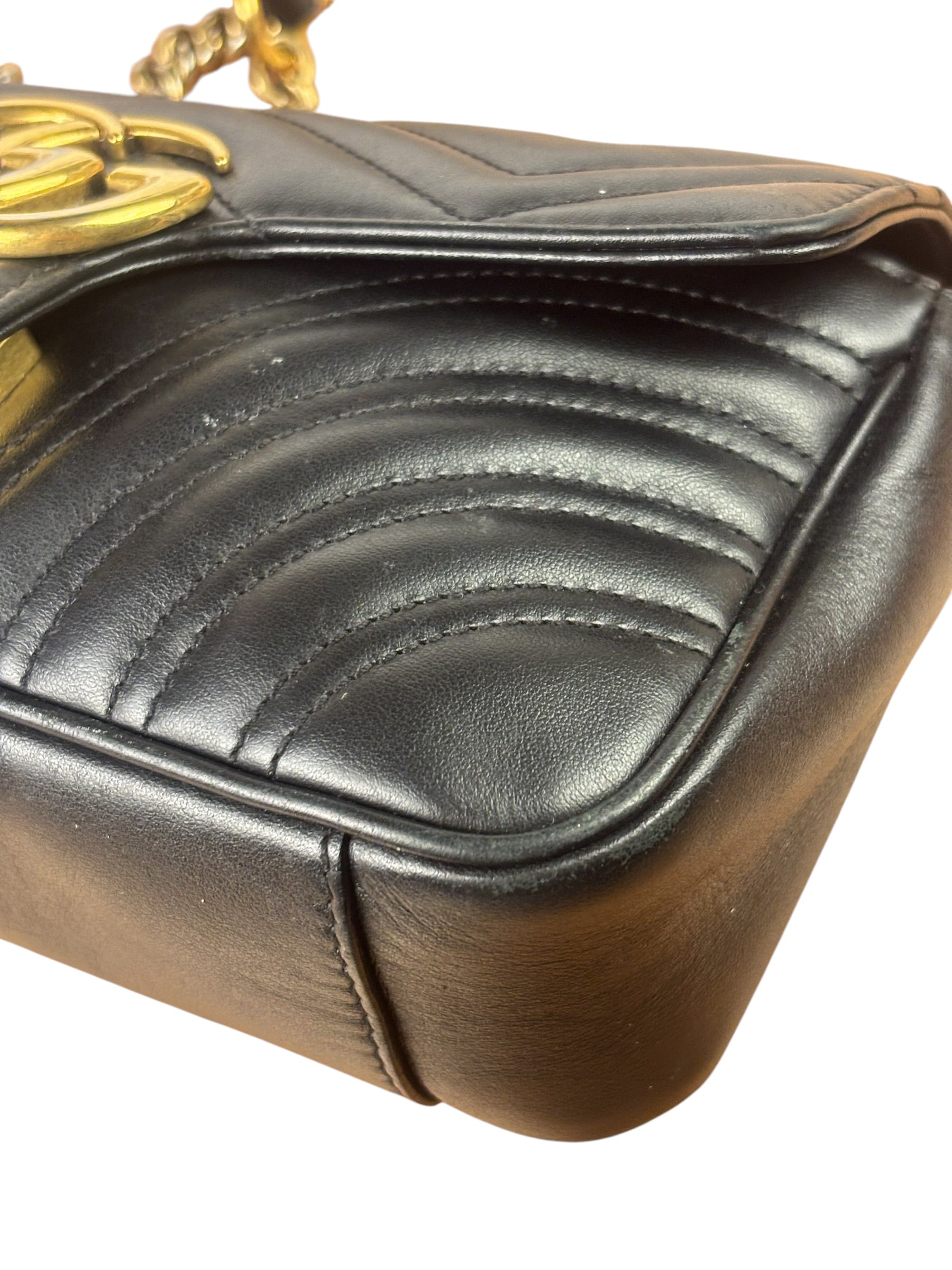Gucci Black Leather Marmont Shoulder Bag