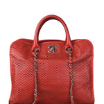 Chanel Red Perforated Leather Up in the Air 2Way Tote 2014
