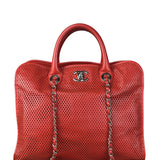 Chanel Red Perforated Leather Up in the Air 2Way Tote 2014