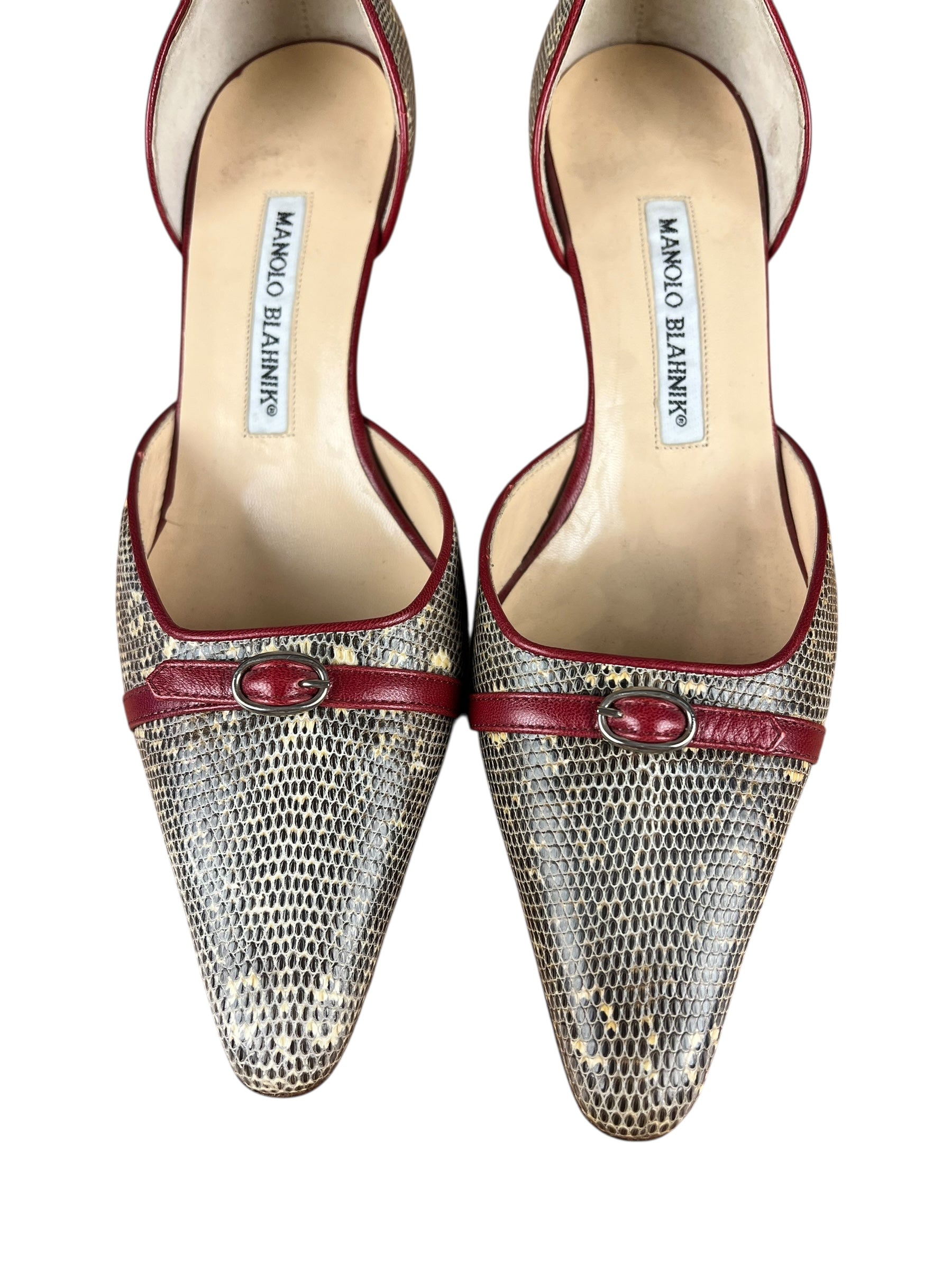 Manolo Blahnik Lizard Skin Kitten Heels