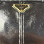 Prada Calfskin Bonnie Shoulder Bag Black