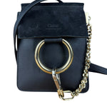 Chloé Suede Black Leather Faye Mini Bracelet Bag