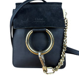 Chloé Suede Black Leather Faye Mini Bracelet Bag