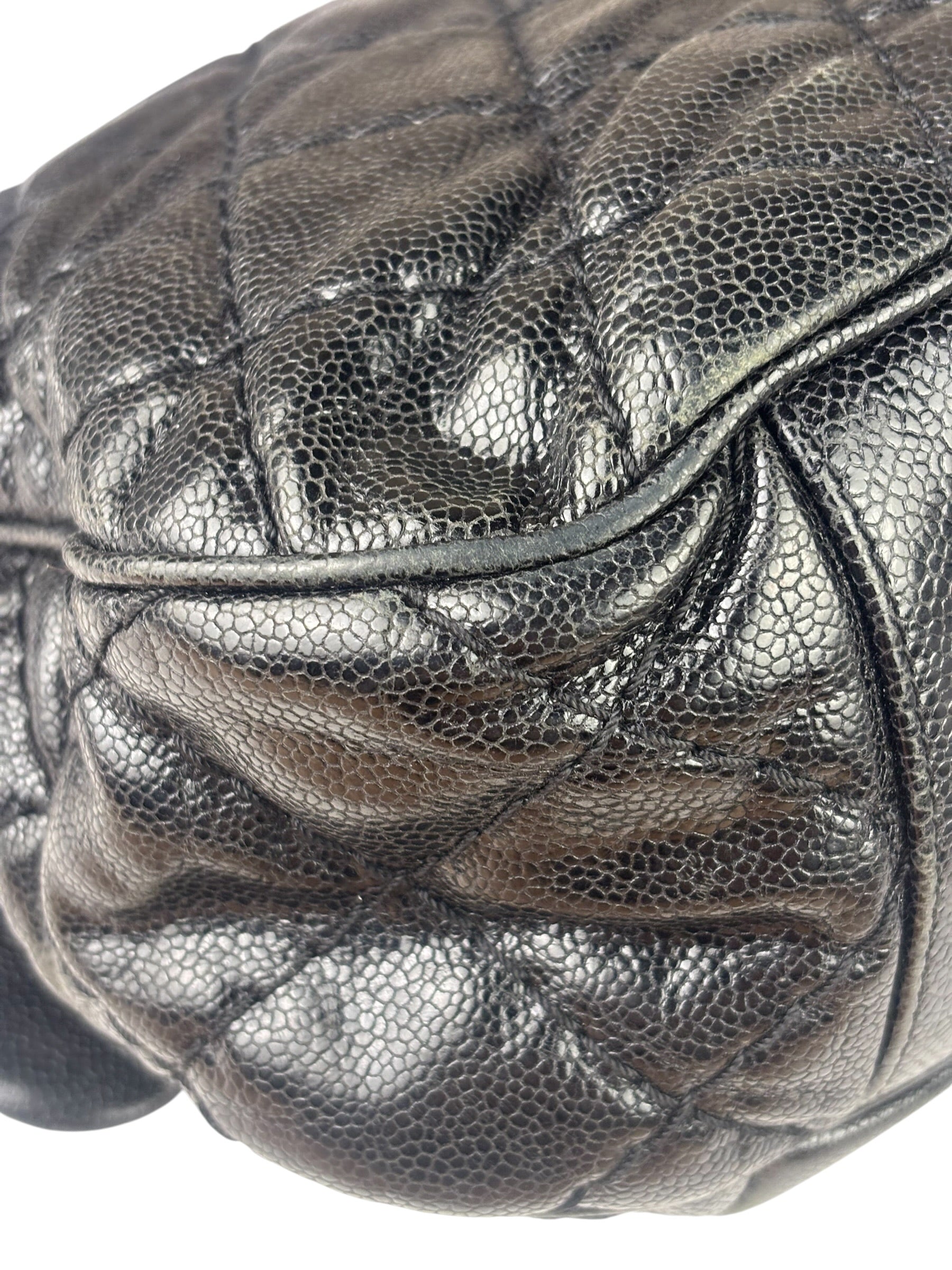 Chanel Black Caviar Quilted Coco Pleats Flap Two-Way Bag 2012