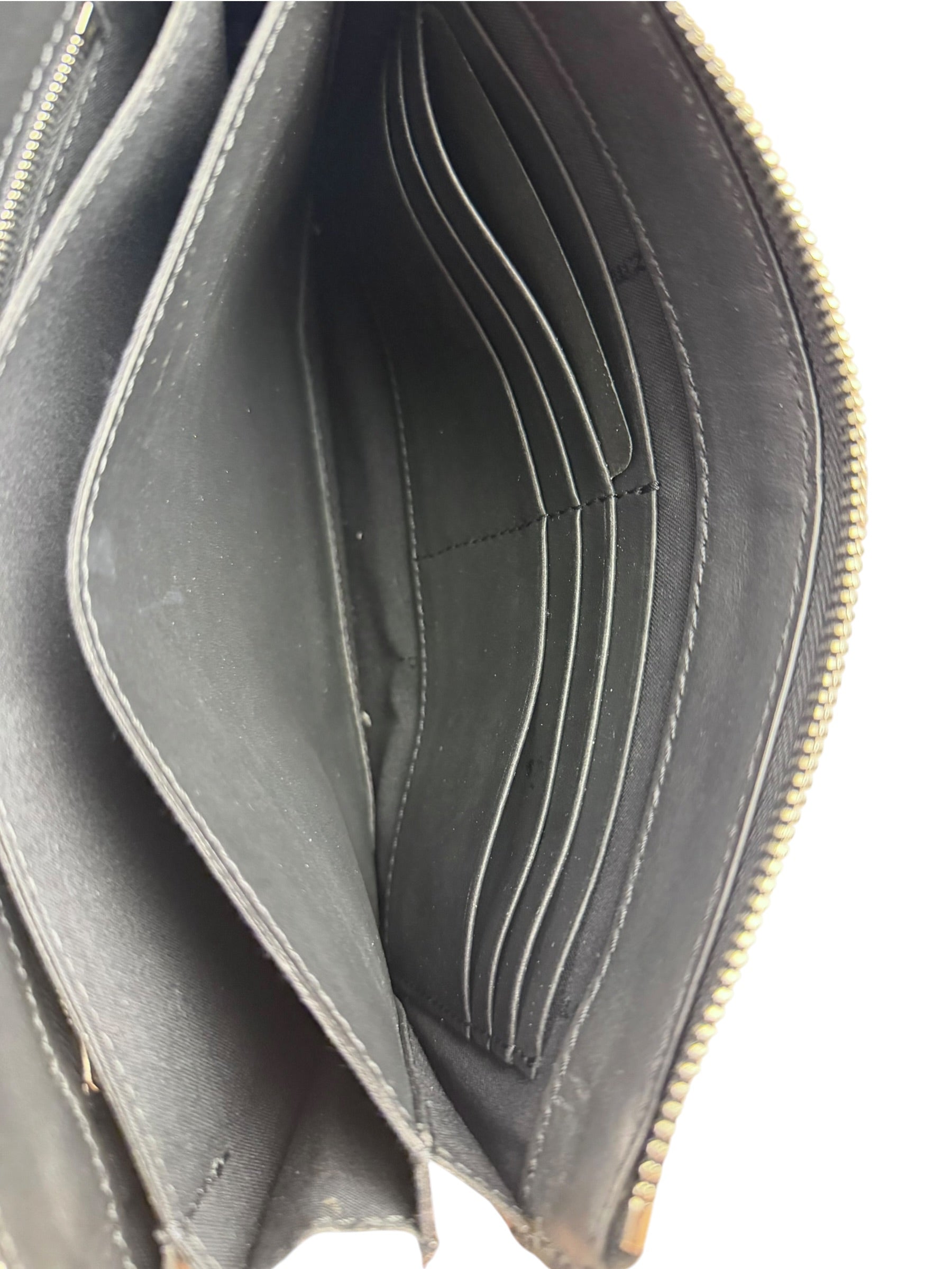 Fendi Black Leather Think Fendi Clutch