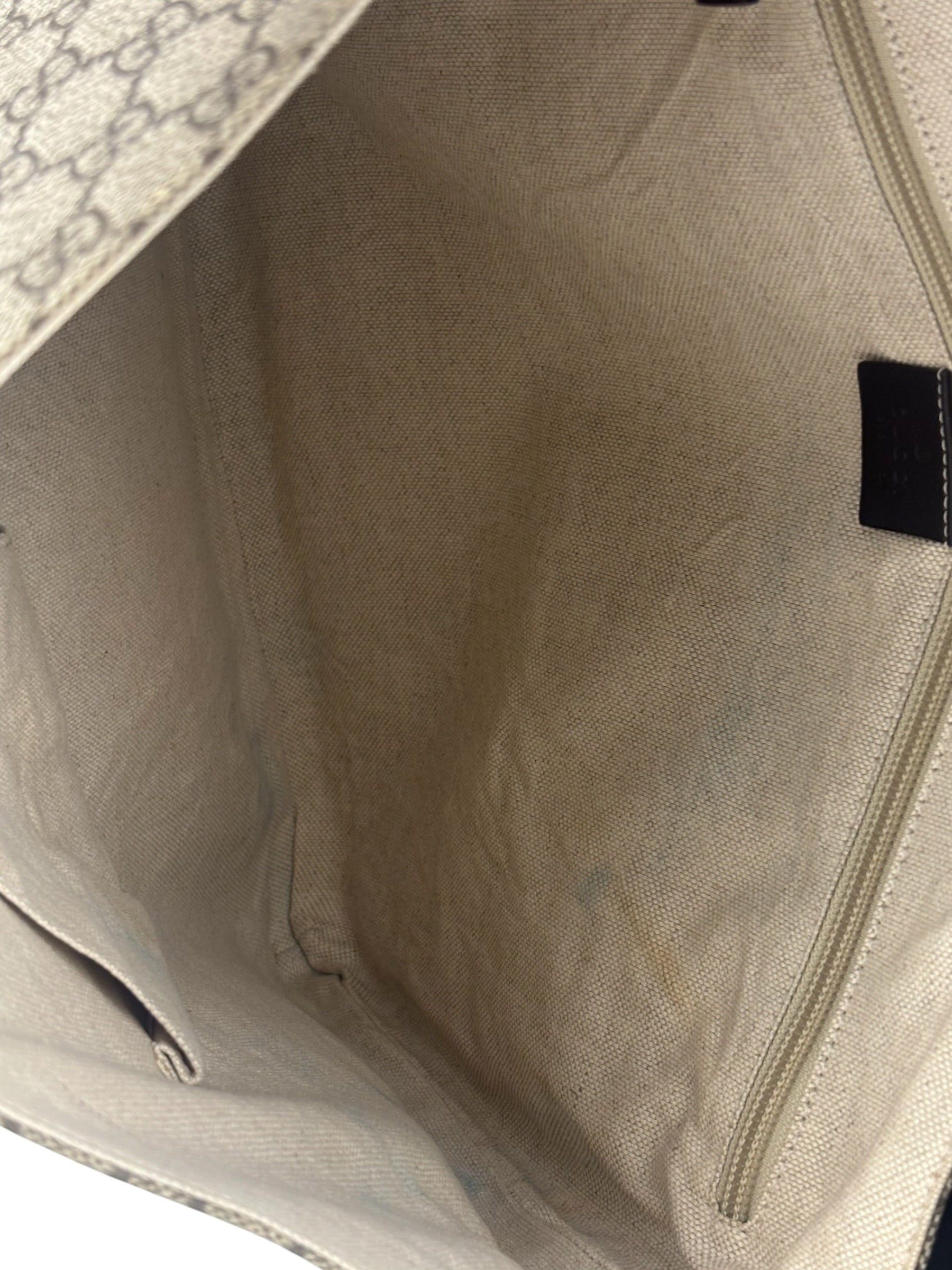 Gucci Brown Leather Trim GG Supreme Messenger Bag