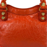 Balenciaga Red Leather Mini City Bag