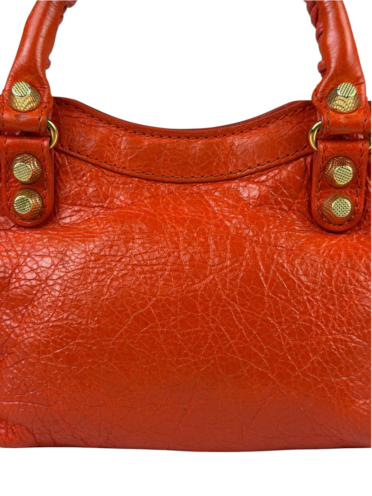 Balenciaga Red Leather Mini City Bag