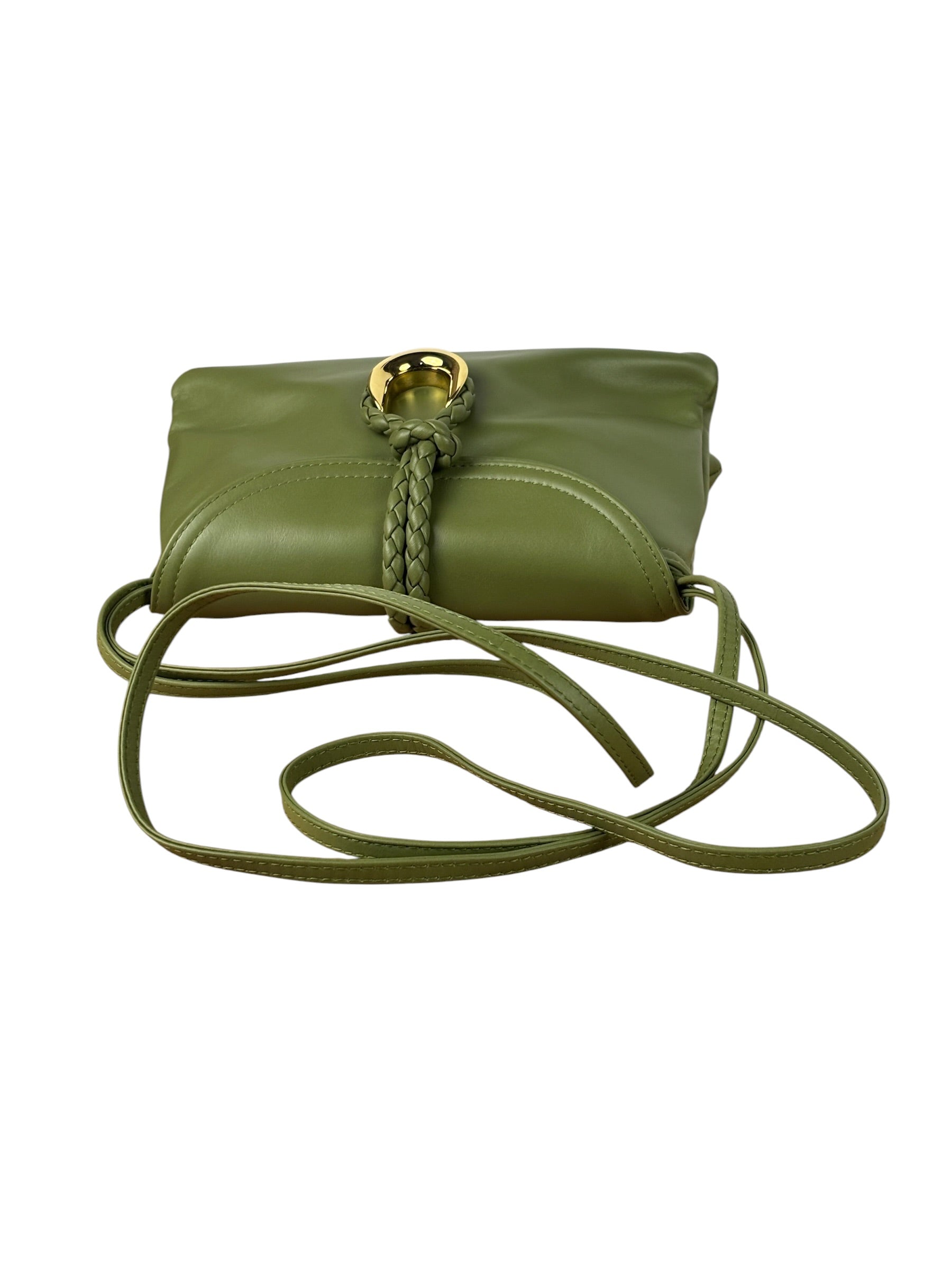 Bottega Veneta Baby Liberta Green Leather Shoulder Bag