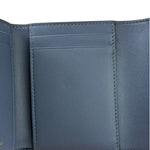 Christian Dior Navy Leather Tri-Fold Compact Wallet